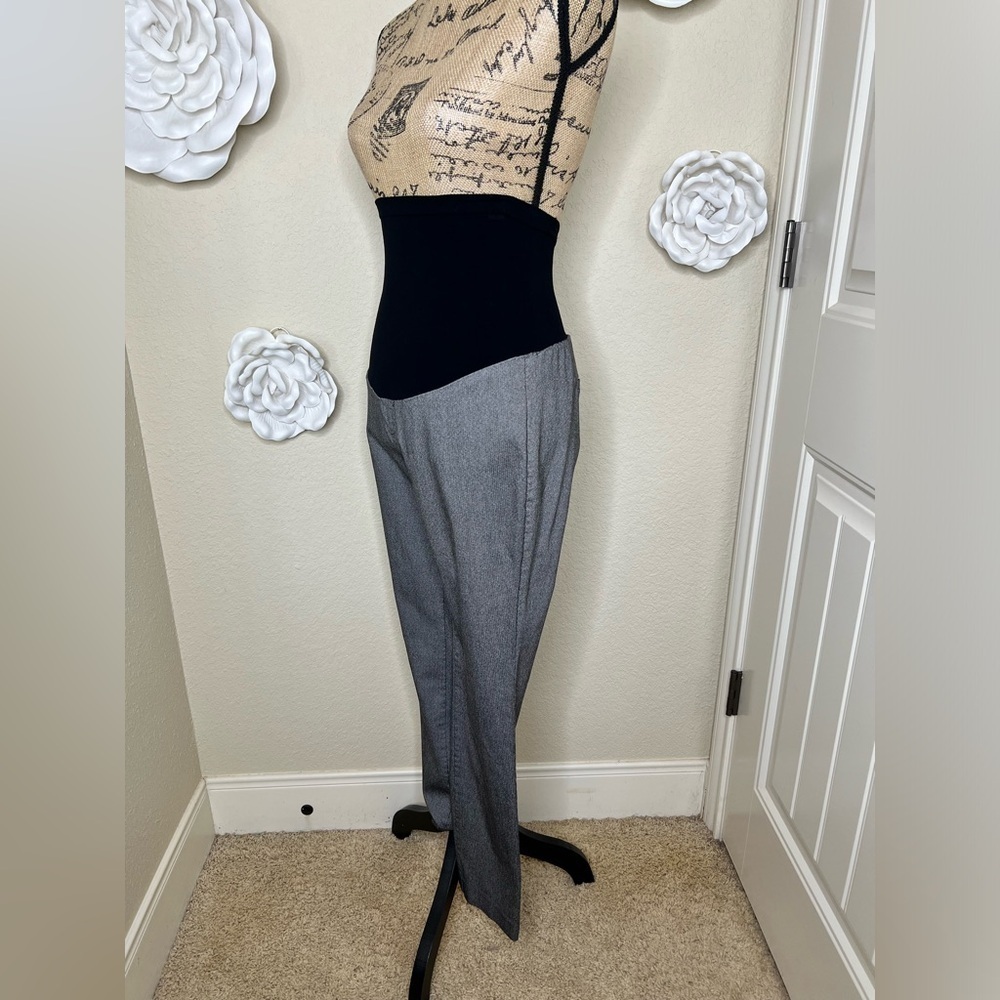 Motherhood Maternity Women’s Stretch Gray Secret Belly Straight Pants Sz Large - Picture 6 of 10
